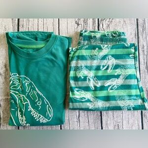 Sleepwear 2-piece set. Elastic waistband pants, long sleeve top. 🦖